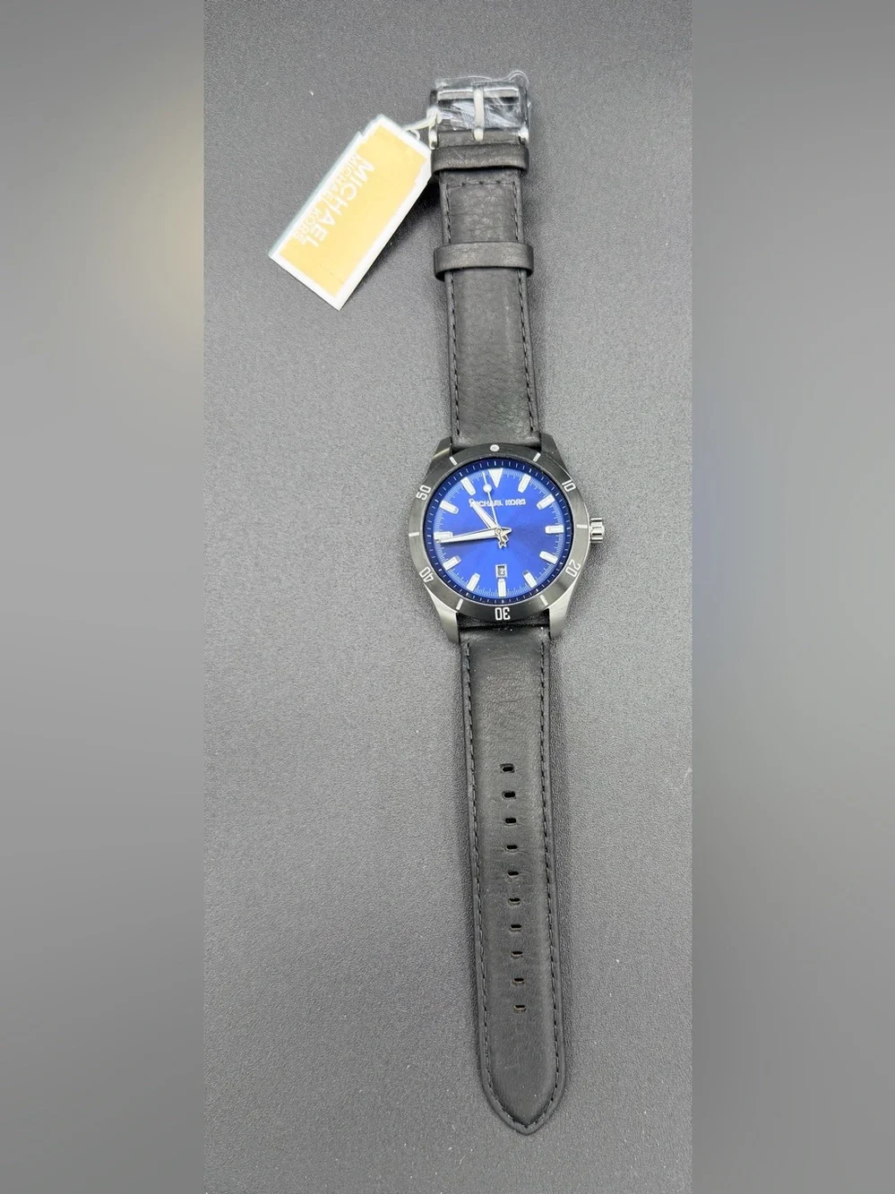 New With Tag Michael Kors Layton MK8854 Three-Hand Date Leather Watch
